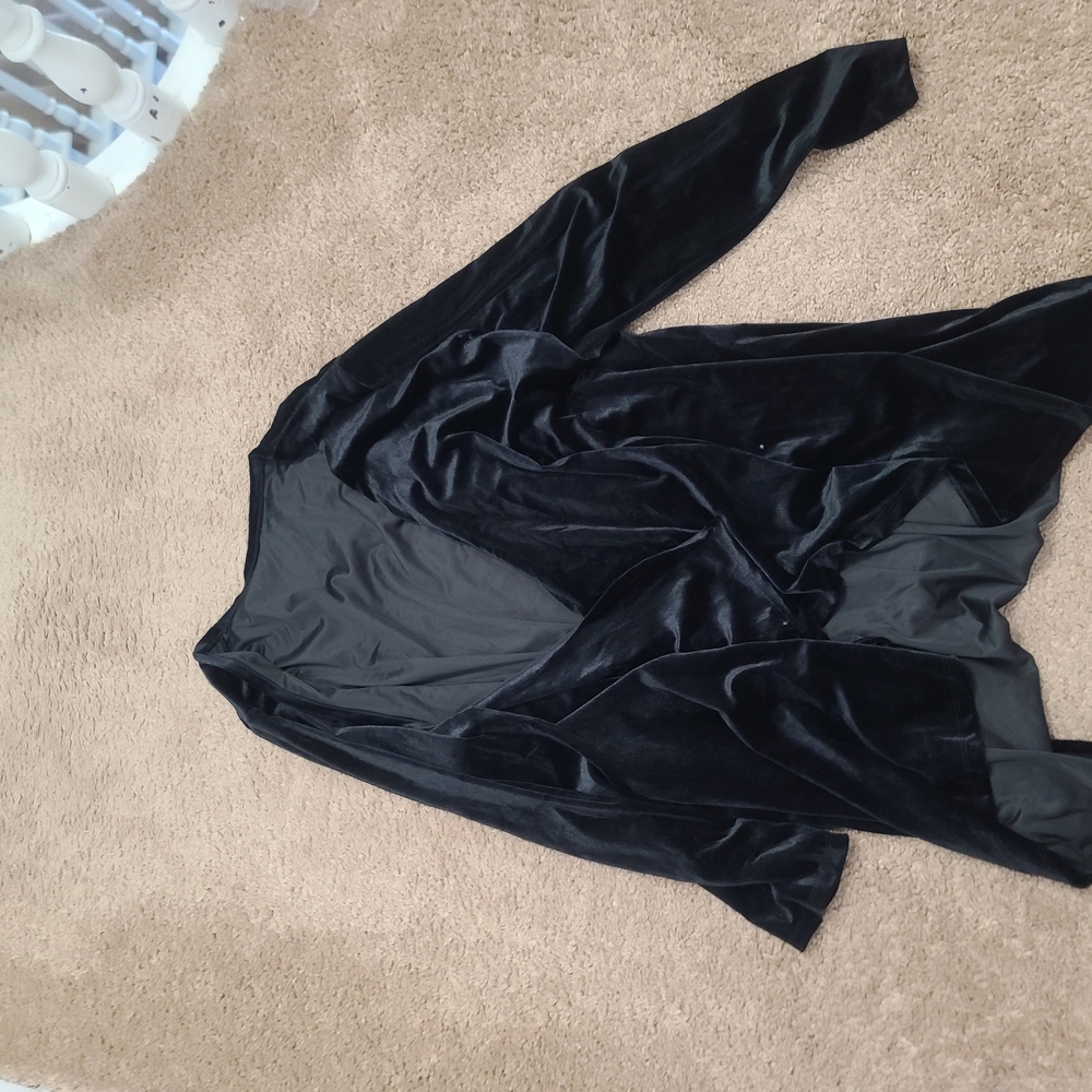 Elegant Black Velvet Cardigan